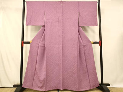 平和屋着物■上質な小紋　花菱地紋　菖蒲色　やまと誂製　正絹　逸品　AABG5982fw