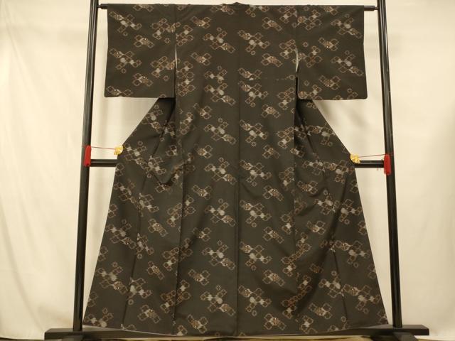 平和屋着物■上質な紬 松皮菱文 正絹 逸品 AABG5987fw