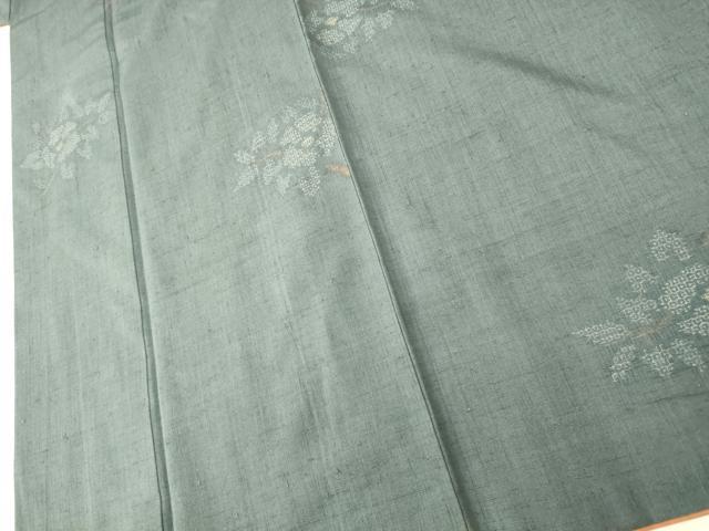 平和屋着物■上質な紬　枝花文　正絹　逸品　AABG5989fw