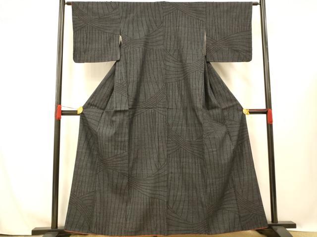 平和屋着物■上質な紬　流水文　正絹　逸品　AABG5990fw
