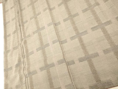 平和屋着物■お召 格子 正絹 逸品 AABG5993fw