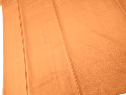 平和屋着物■上質な色無地　舞花地紋　黄茶色　正絹　逸品　AABG5994fw