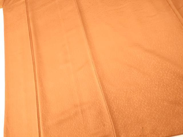 平和屋着物■上質な色無地　舞花地紋　黄茶色　正絹　逸品　AABG5994fw
