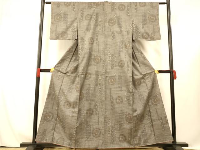 平和屋着物■上質な紬　花丸文　正絹　逸品　AABG5999fw