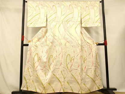 平和屋着物■訪問着　枝梅絵巻文　正絹　逸品　AABG6004fw