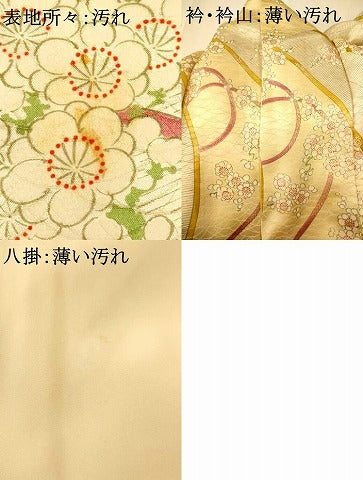 平和屋着物■訪問着　枝梅絵巻文　正絹　逸品　AABG6004fw