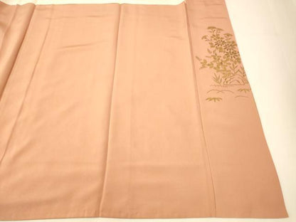 平和屋着物■豪華色留袖　手描き　刺繍　風景文　金糸　金彩　正絹　逸品　AABG6008fw
