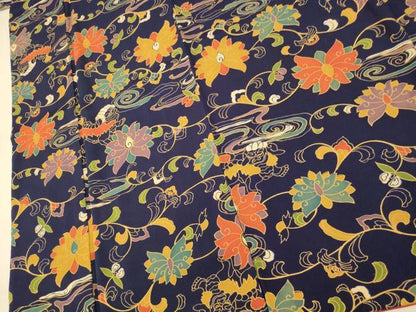 平和屋着物■上質な小紋 更紗花獅子文 正絹 逸品 AABG6014fw