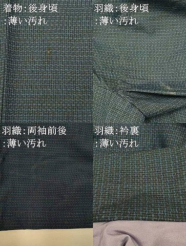 平和屋着物■男性　紬　アンサンブル　格子　正絹　逸品　AABG6025fw