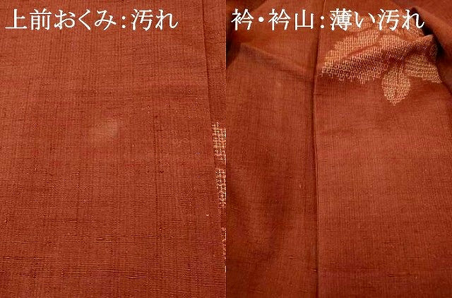 平和屋着物■上質な紬 草花文 正絹 逸品 AABG6026fw