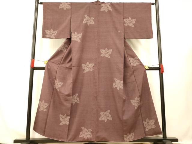 平和屋着物■上質な紬 草花文 正絹 逸品 AABG6026fw