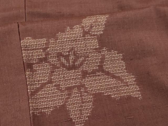 平和屋着物■上質な紬 草花文 正絹 逸品 AABG6026fw