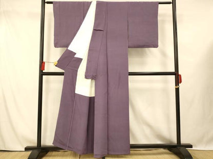 平和屋着物■上質な色無地 古代紫色 正絹 逸品 AABG6030fw