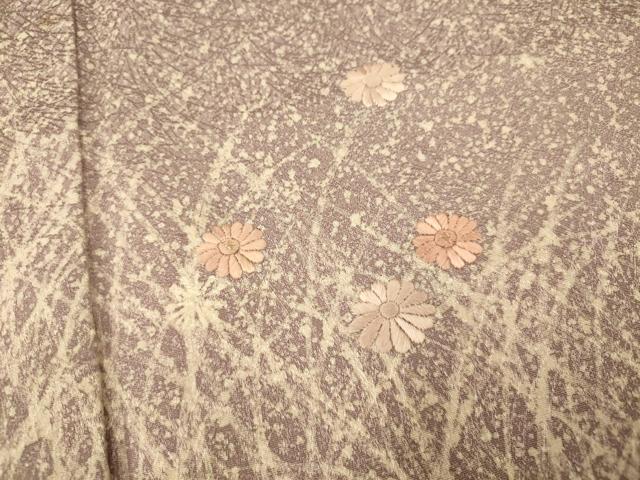平和屋着物■訪問着 刺繍 草花文 たたき染め 金糸 正絹 逸品 AABG6032fw