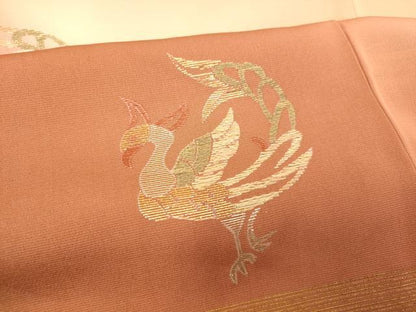 平和屋着物■訪問着 刺繍 花鳥霞文 暈し染め 金銀糸 金彩 正絹 逸品 AABG6040fw