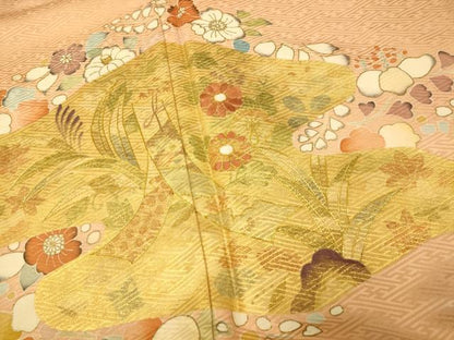 平和屋着物■訪問着 刺繍 辻が花 金彩 正絹 逸品 未使用 AABG6041fw