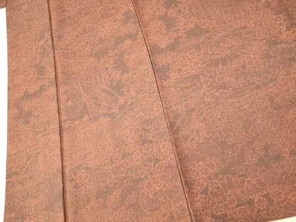 平和屋着物■上質な小紋 御所車草花文 正絹 逸品 AABG6053fw