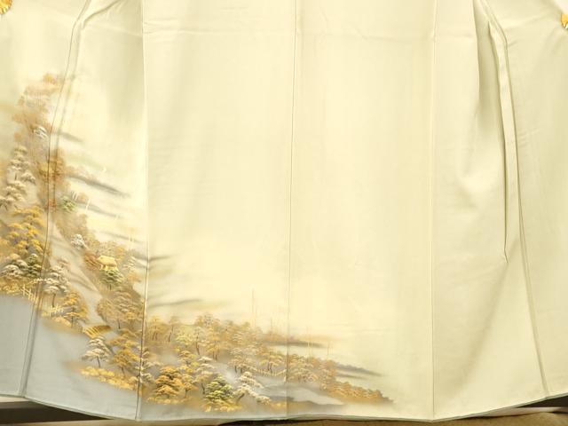 平和屋着物■訪問着 手描き 風景文 暈し染め 金銀彩 正絹 逸品 AABG6070fw