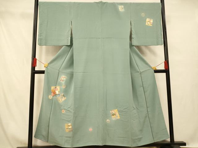 平和屋着物■訪問着 色紙松竹梅文様 金銀彩 正絹 逸品 AABG6071fw