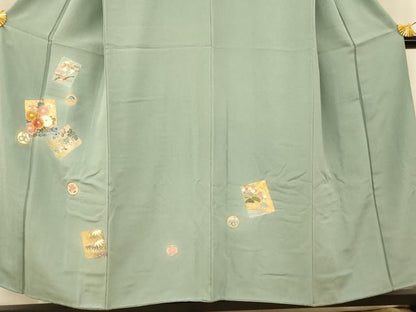平和屋着物■訪問着 色紙松竹梅文様 金銀彩 正絹 逸品 AABG6071fw