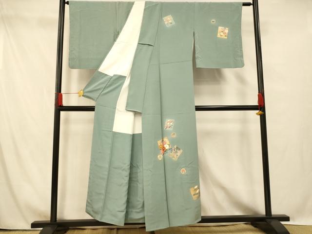 平和屋着物■訪問着 色紙松竹梅文様 金銀彩 正絹 逸品 AABG6071fw