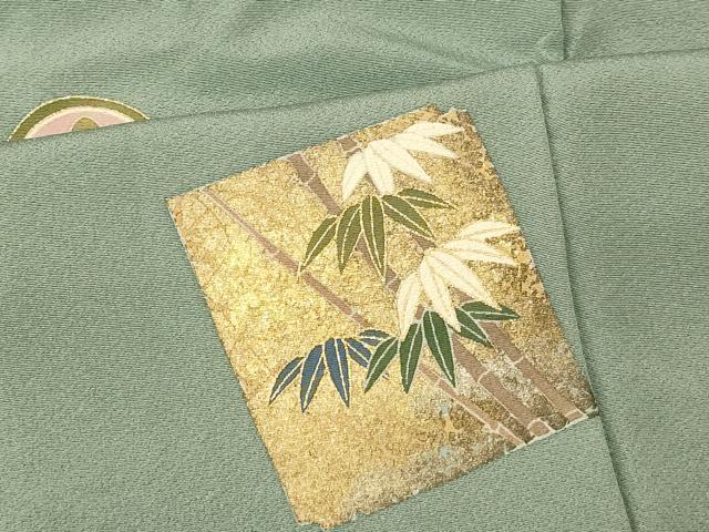 平和屋着物■訪問着 色紙松竹梅文様 金銀彩 正絹 逸品 AABG6071fw