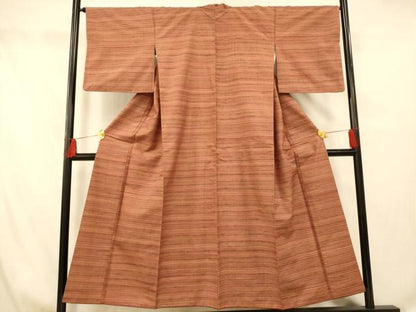平和屋着物■上質な紬 横段文 正絹 逸品 AABG6073fw