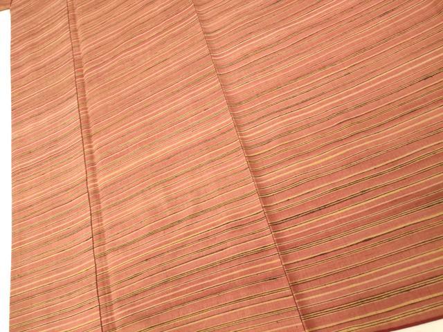 平和屋着物■上質な紬 横段文 正絹 逸品 AABG6073fw