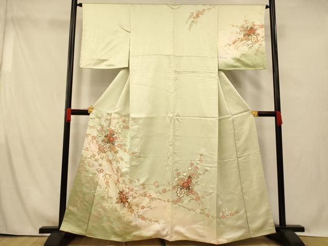 平和屋着物■訪問着 流水花車文 暈し染め 金銀彩 正絹 逸品 未使用 AABG6075fw