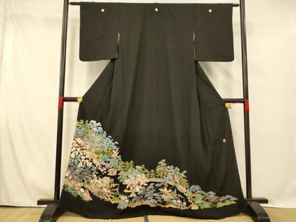 平和屋着物■豪華黒留袖 作家物 風景文 正絹 逸品 AABG6077fw