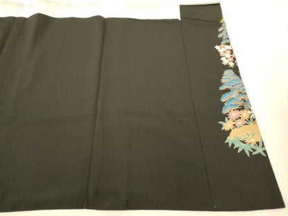平和屋着物■豪華黒留袖 作家物 風景文 正絹 逸品 AABG6077fw