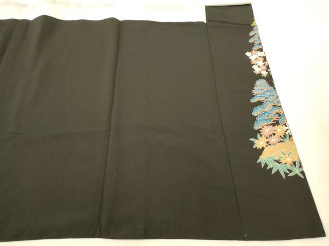 平和屋着物■豪華黒留袖 作家物 風景文 正絹 逸品 AABG6077fw