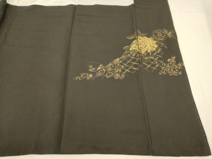平和屋着物■豪華黒留袖　寿光織　雲取り枝花文　金銀糸　正絹　逸品　AABG6078fw
