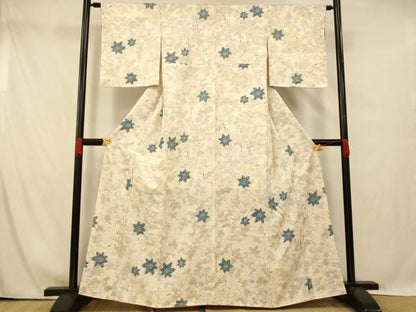平和屋着物■上質な小紋 楓文 正絹 逸品 未使用 AABG6082fw