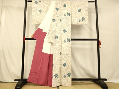 平和屋着物■上質な小紋 楓文 正絹 逸品 未使用 AABG6082fw