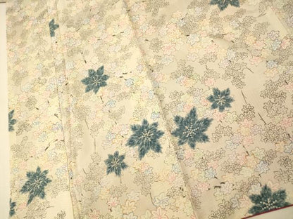 平和屋着物■上質な小紋 楓文 正絹 逸品 未使用 AABG6082fw
