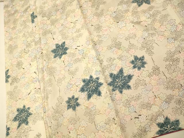 平和屋着物■上質な小紋 楓文 正絹 逸品 未使用 AABG6082fw