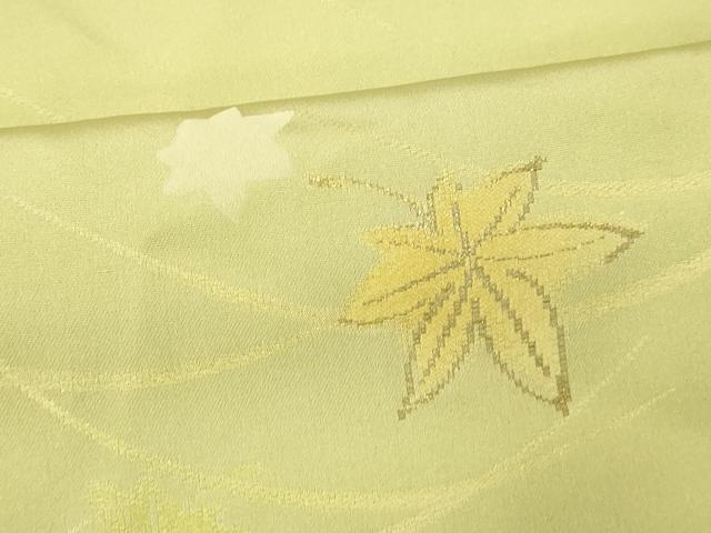 平和屋着物■上質な小紋 刺繍 芝楓文 金糸 正絹 逸品 AABG6083fw