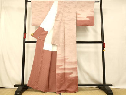平和屋着物■訪問着 霞山重ね文 暈し染め 正絹 逸品 未使用 AABG6084fw