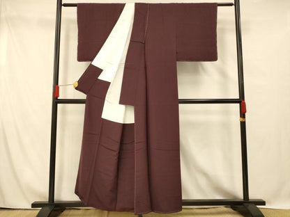 平和屋着物■上質な色無地 紫紺色 正絹 逸品 未使用 AABG6085fw