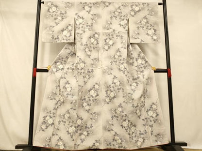 平和屋着物■上質な紬　枝花文　暈し染め　正絹　逸品　AABG6088fw