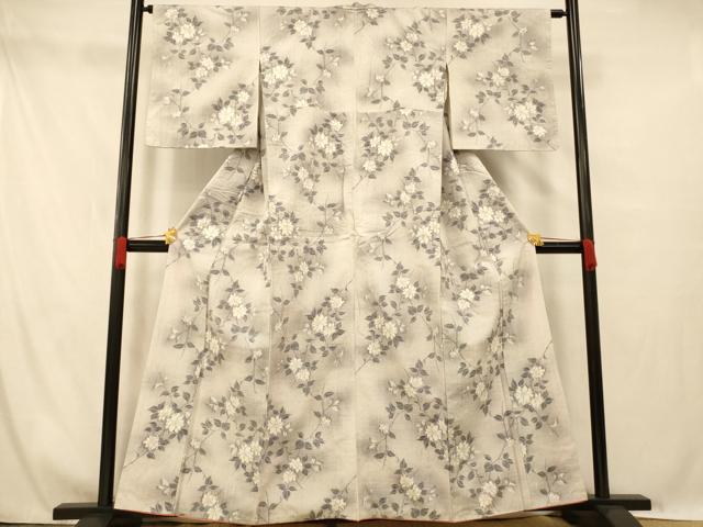 平和屋着物■上質な紬　枝花文　暈し染め　正絹　逸品　AABG6088fw