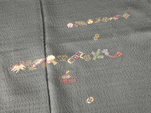 平和屋着物■訪問着 刺繍 宝尽くし文様 金彩 正絹 逸品 AABG6095fw