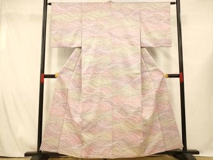 平和屋着物■小紋　流水霞文　暈し染め　洗える着物　AABG6103fw