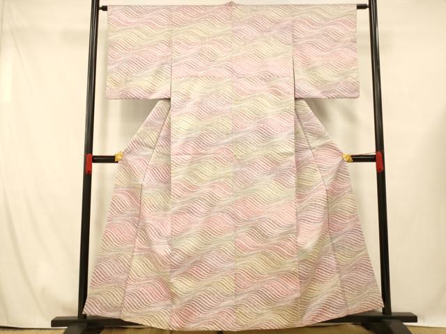 平和屋着物■小紋　流水霞文　暈し染め　洗える着物　AABG6103fw