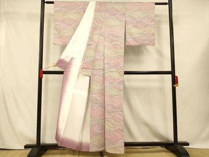 平和屋着物■小紋　流水霞文　暈し染め　洗える着物　AABG6103fw