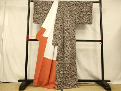 平和屋着物■上質な小紋　草花文　暈し染め　正絹　逸品　AABG6112fw