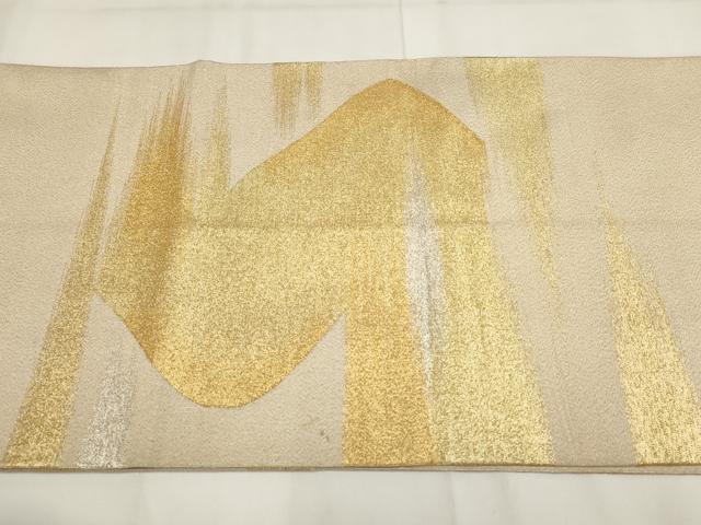 平和屋着物◎綴れ 太鼓柄袋帯 遠山文 金銀糸 正絹 逸品 AABG6132wj