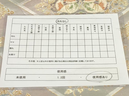 平和屋着物◎六通柄袋帯 花鳥文 金銀糸 正絹 逸品 AABG6229wj
