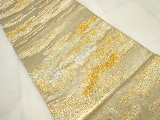平和屋着物◎六通柄袋帯 瑞彩雲霞 金銀糸 正絹 逸品 AABG6253wj